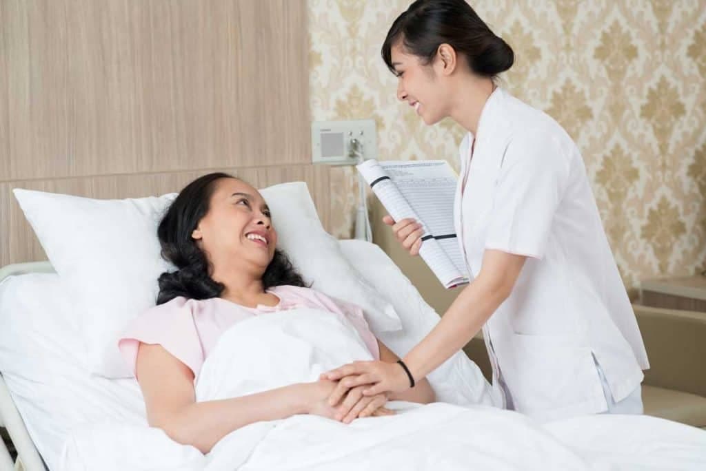 Caregiver providing support at night