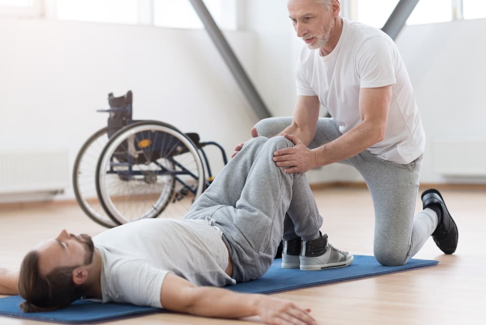 Therapist working with a participant
